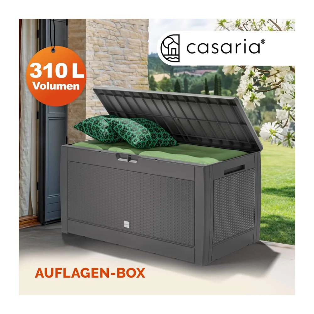 Casaria Coffre de Rangement Gris 310 L