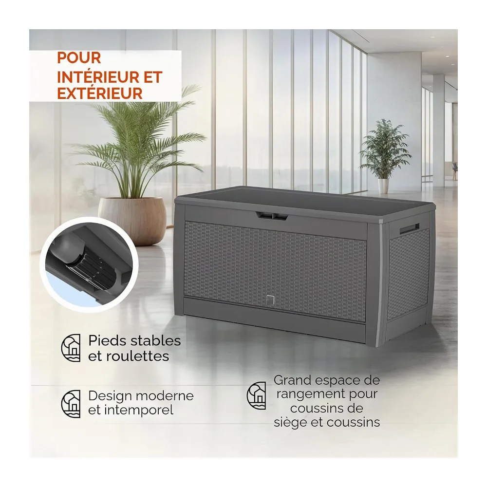 Casaria Coffre de Rangement Gris 310 L