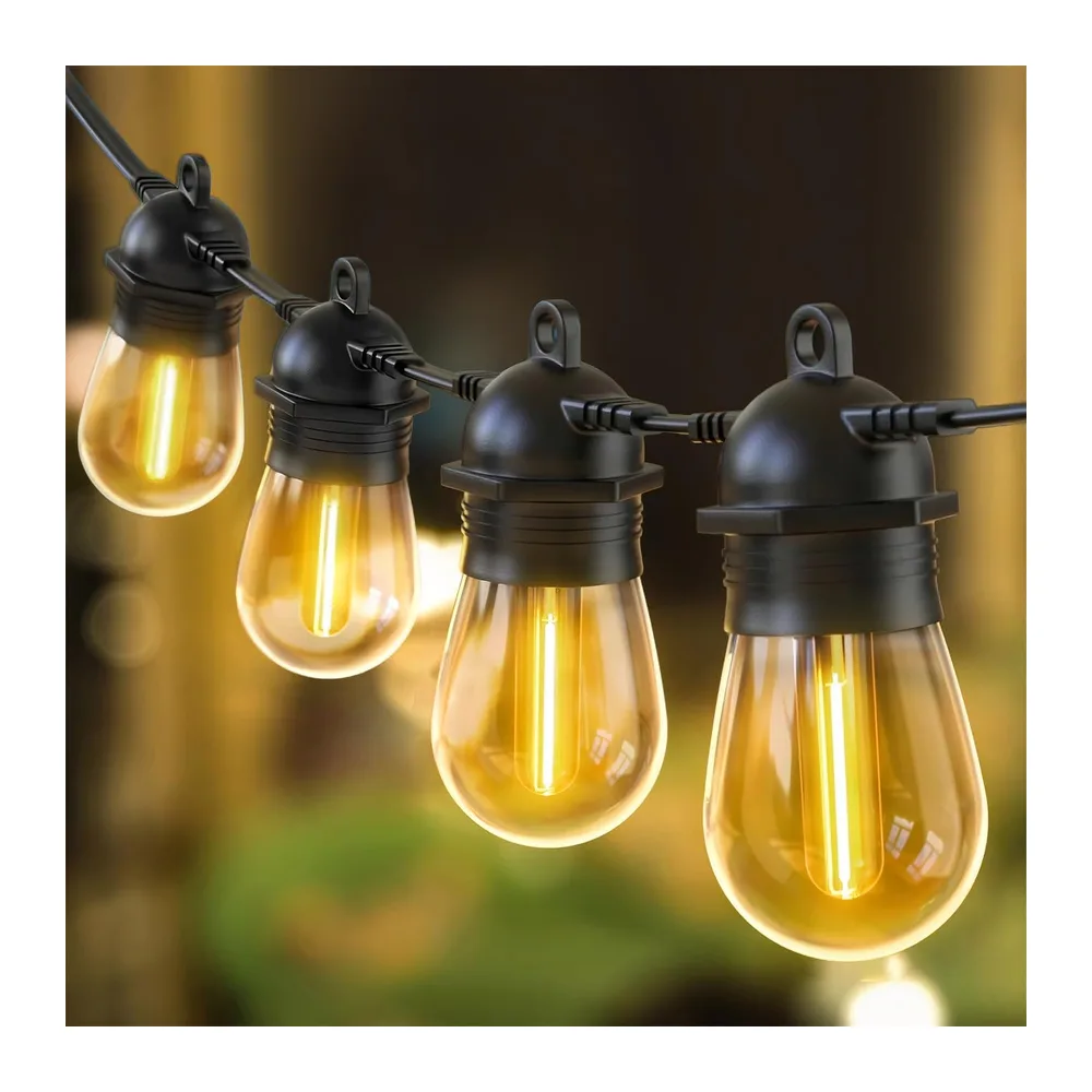Quntis S14 Guirlande Lumineuse Exterieure 16M 15+1 Ampoules, Connectable