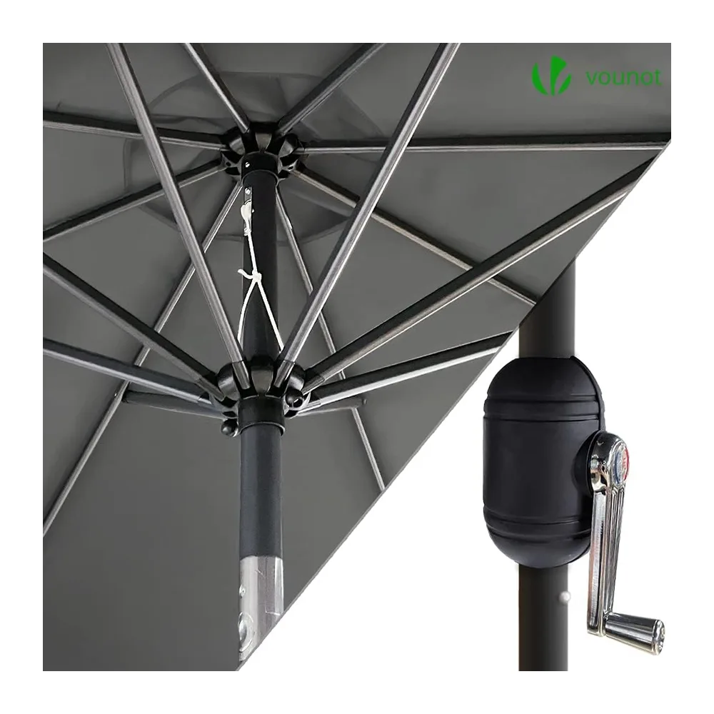 vounot Parasol de Jardin Parasol Inclinable 270cm Toile Protection UV pour Balcon Patio