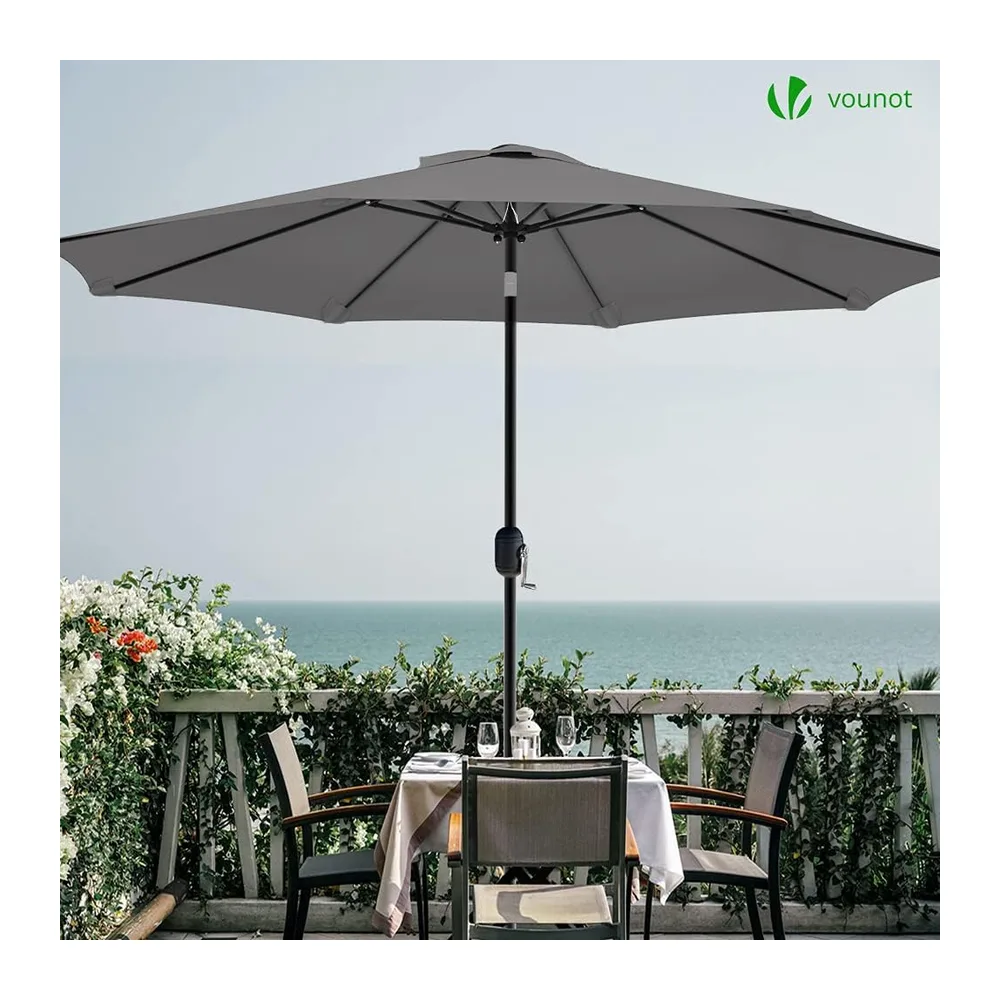 vounot Parasol de Jardin Parasol Inclinable 270cm Toile Protection UV pour Balcon Patio