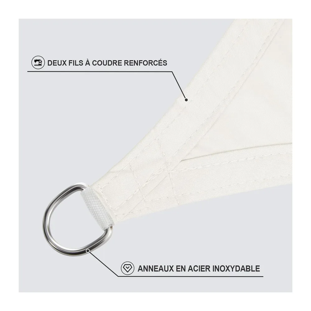 Sunnylaxx 3x4m Crème Voile d’ombrage Rectangulaire, Toile Imperméable Une Protection des
