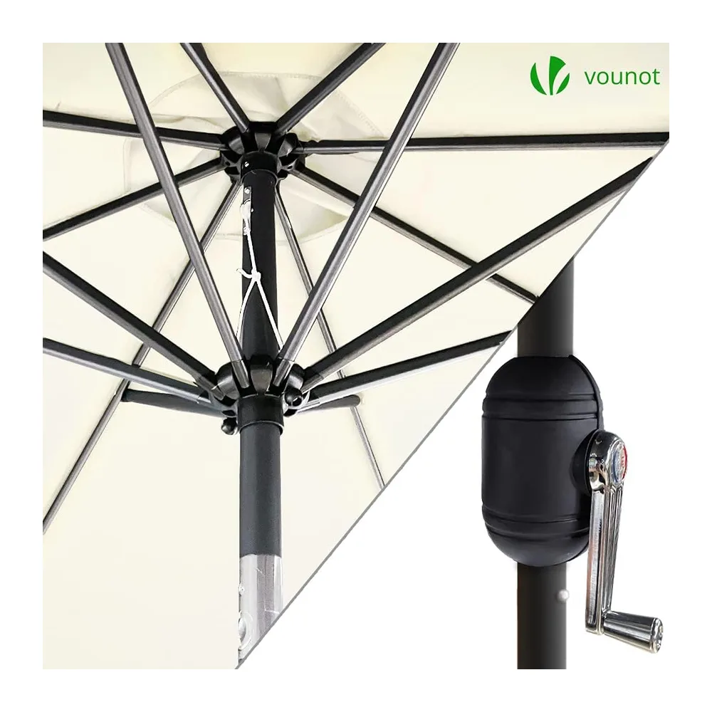 vounot® Parasol de Jardin Parasol Inclinable 270cm Toile Protection UV pour Balcon Patio