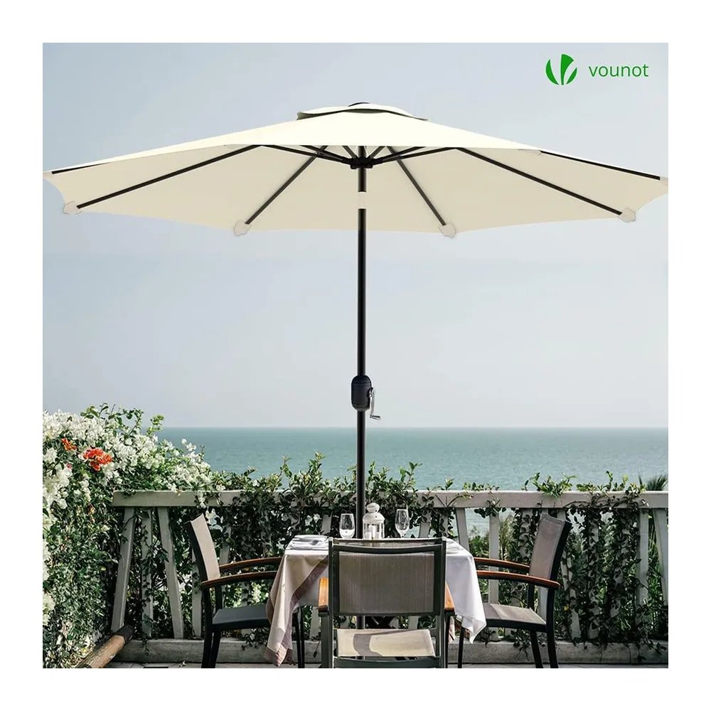 vounot® Parasol de Jardin Parasol Inclinable 270cm Toile Protection UV pour Balcon Patio