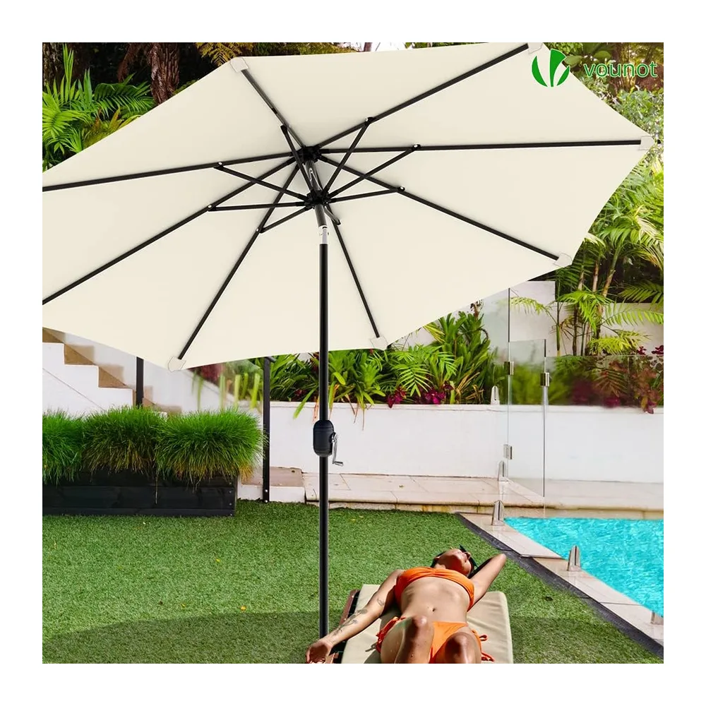 vounot® Parasol de Jardin Parasol Inclinable 270cm Toile Protection UV pour Balcon Patio
