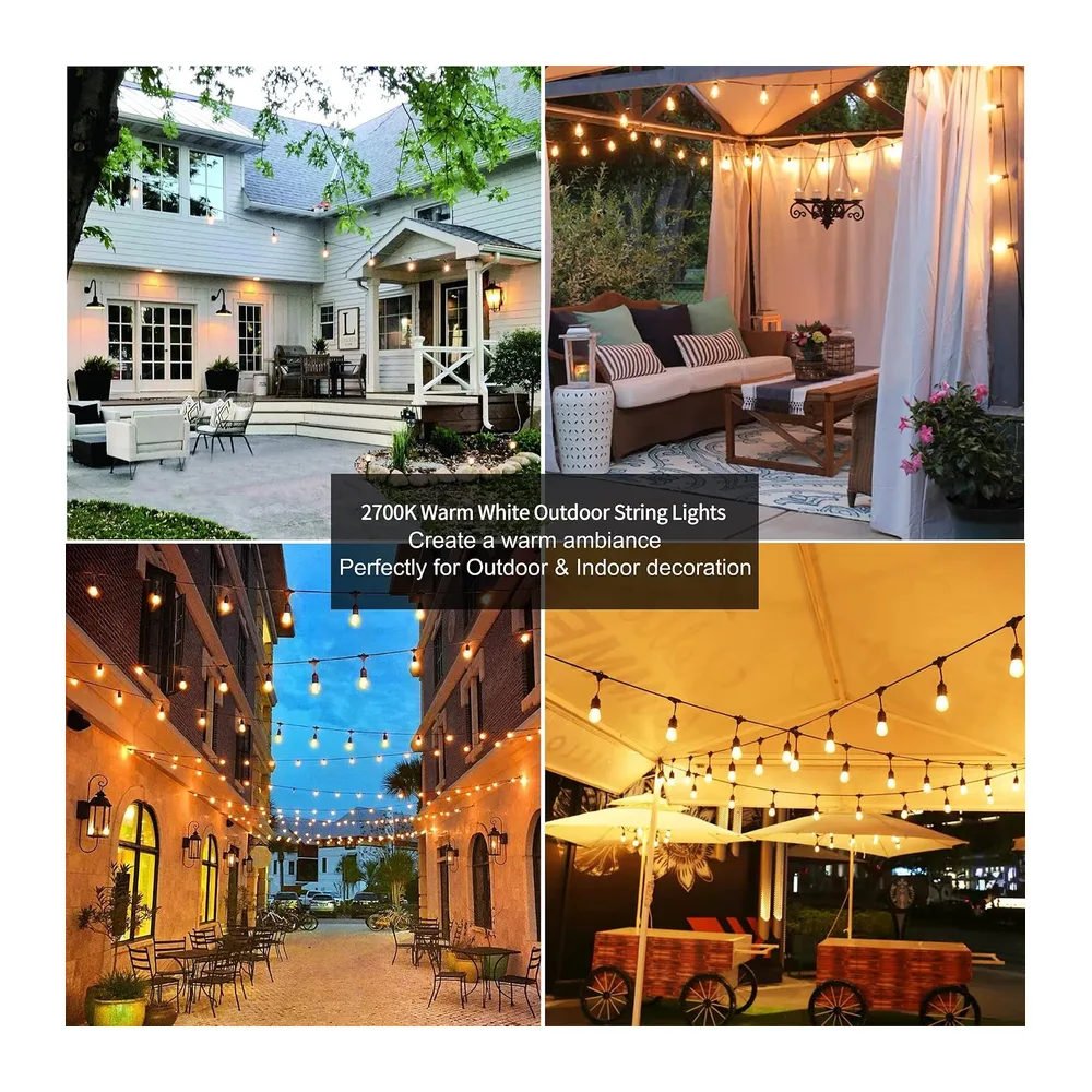 ZOTOYI Guirlande Lumineuse Exterieure LED, 50FT/15M Guirlande Exterieure Guinguette avec