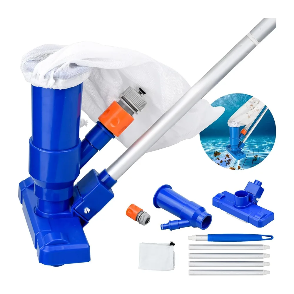 Aspirateur Piscine, Aspirateur Piscine Portable avec Perche Télescopique pour Nettoyage