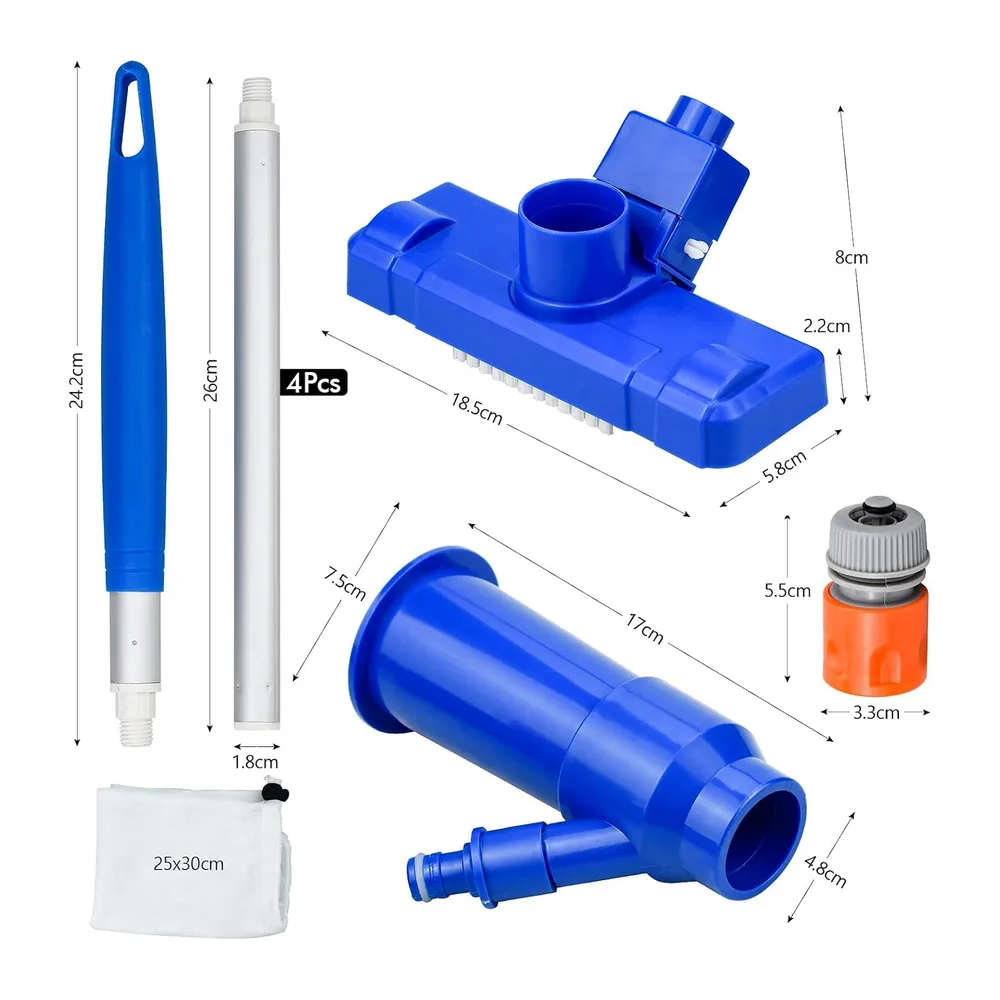 Aspirateur Piscine, Aspirateur Piscine Portable avec Perche Télescopique pour Nettoyage