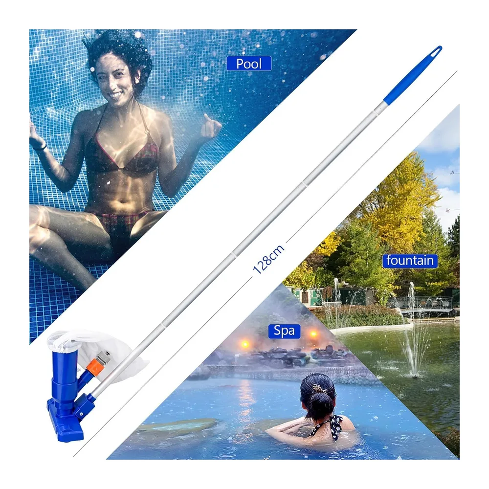 Aspirateur Piscine, Aspirateur Piscine Portable avec Perche Télescopique pour Nettoyage