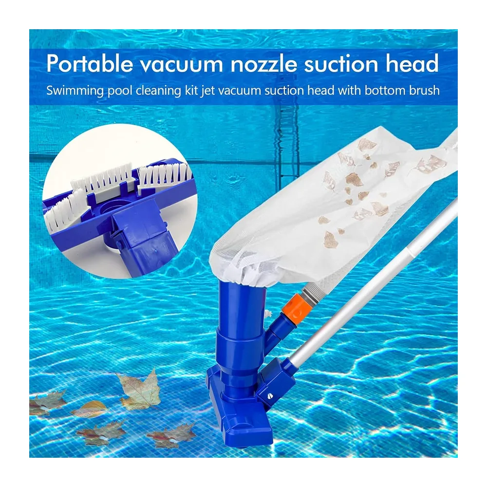Aspirateur Piscine, Aspirateur Piscine Portable avec Perche Télescopique pour Nettoyage