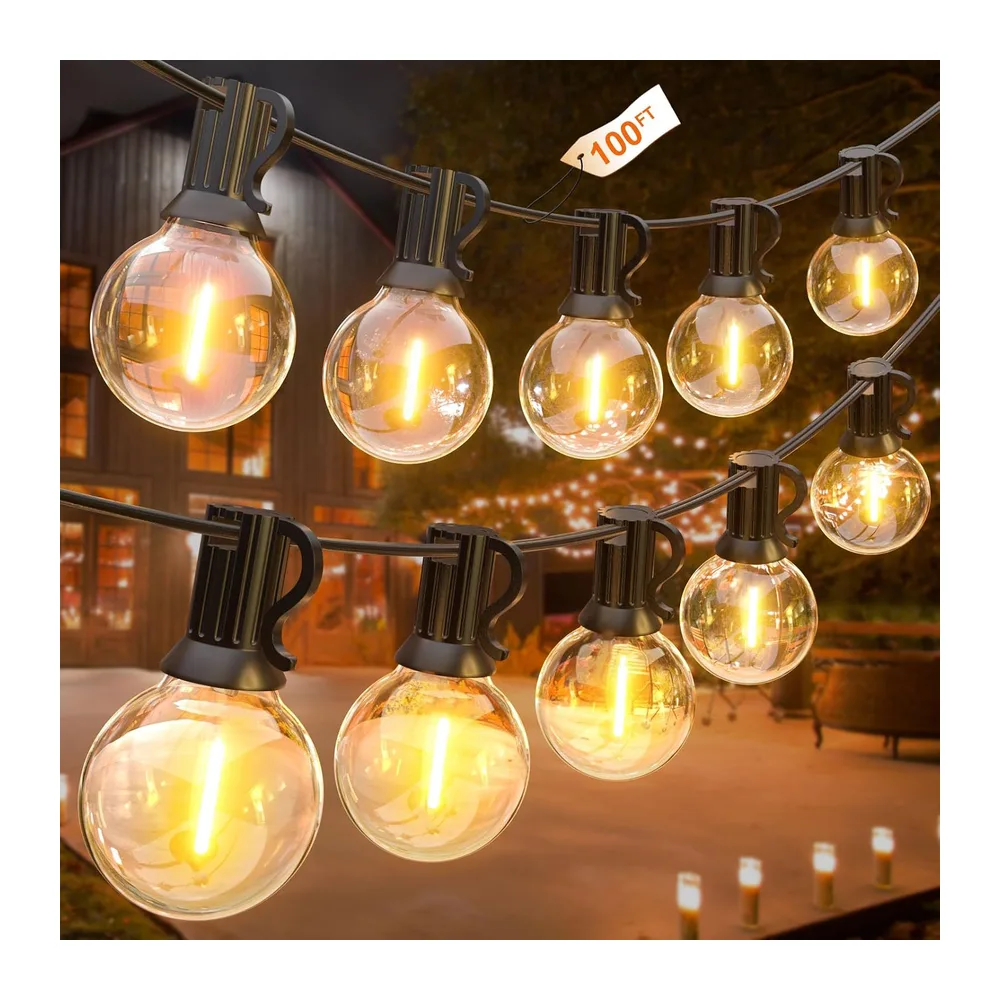 GLUROO Guirlande Lumineuse Exterieure 30M, Guirlande Guinguette Exterieur avec 50+2
