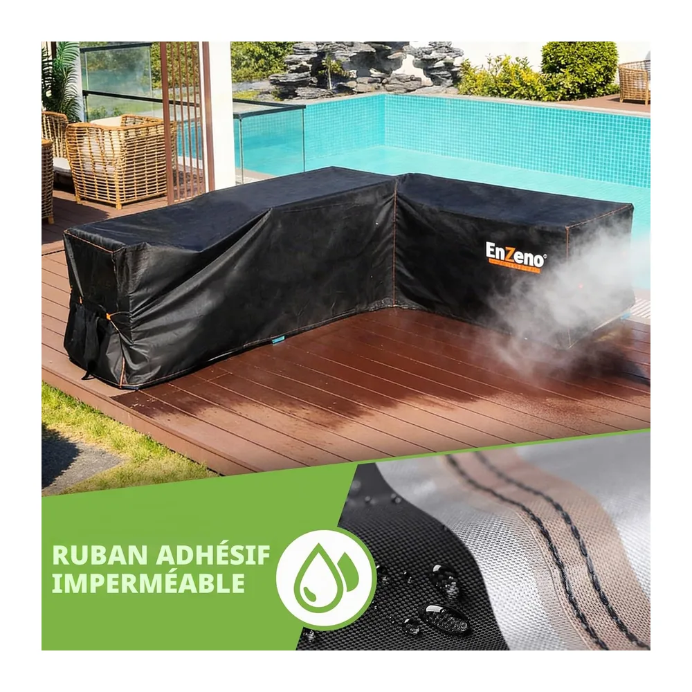Enzeno Housse de Protection pour Meubles de Jardin,en Forme de L, Imperméable et