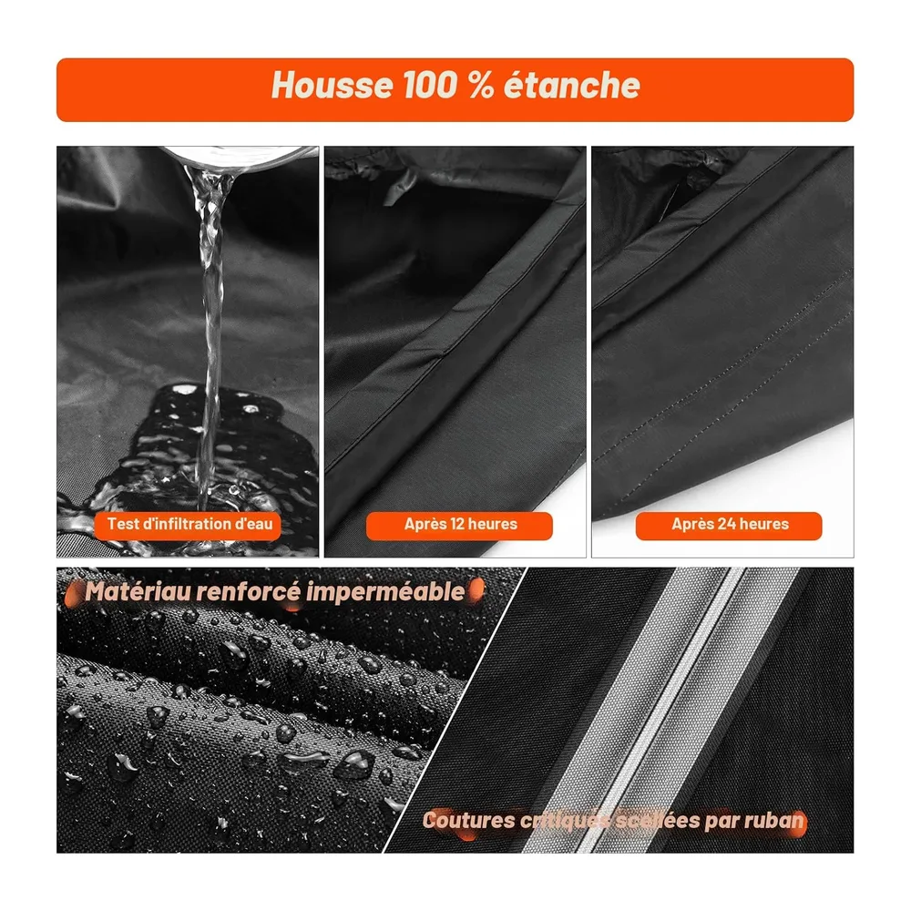 Housse de protection imperméable pour brasero pour jardin, terrasse et balcon - En tissu