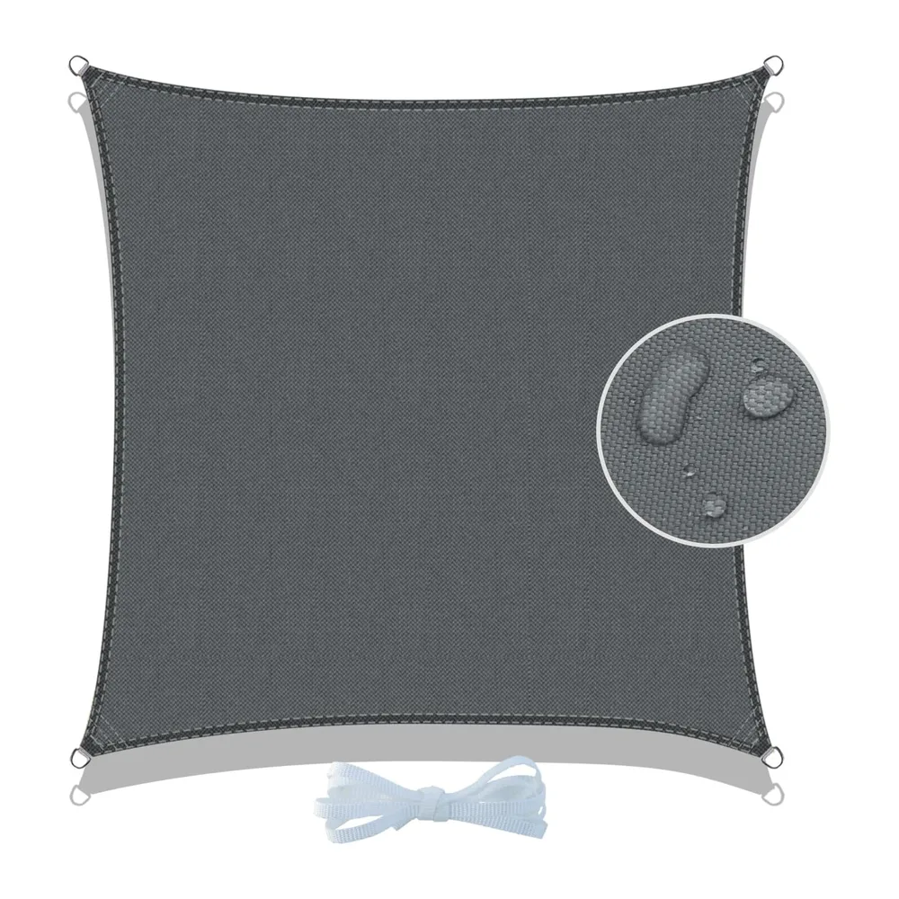 Cool Area Voile d'ombrage Carré 2.5x2.5m Imperméable Toile Ombrage 95% UV Protection pour