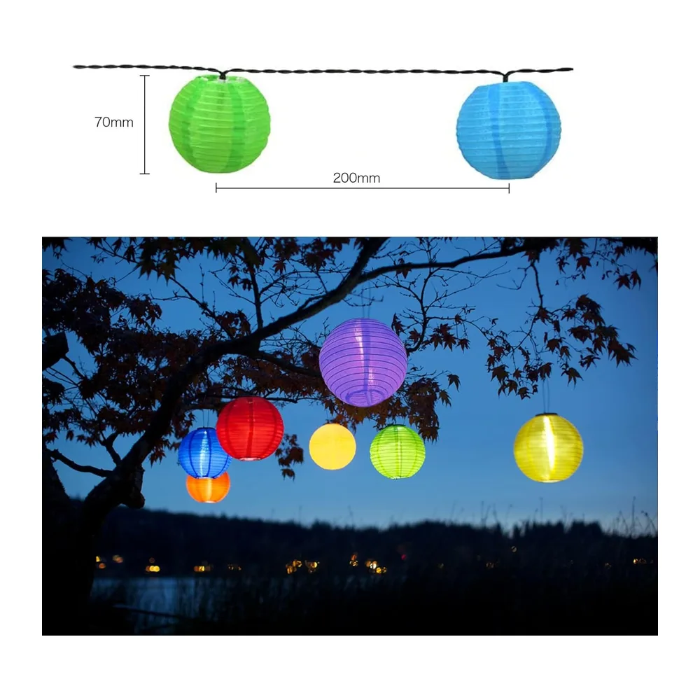 Lezonic Guirlande Lumineuse Solaire Extérieur, 8 M/30 LED Lanternes 8 Modes Étanche