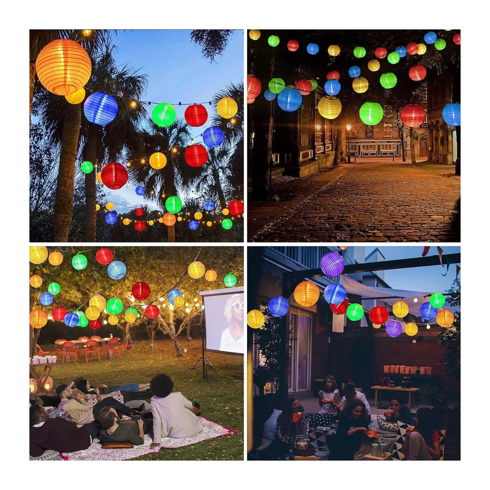 Lezonic Guirlande Lumineuse Solaire Extérieur, 8 M/30 LED Lanternes 8 Modes Étanche