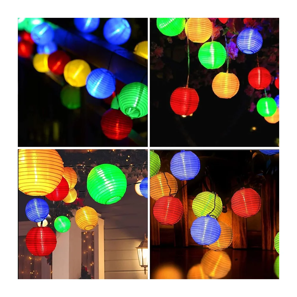 Lezonic Guirlande Lumineuse Solaire Extérieur, 8 M/30 LED Lanternes 8 Modes Étanche