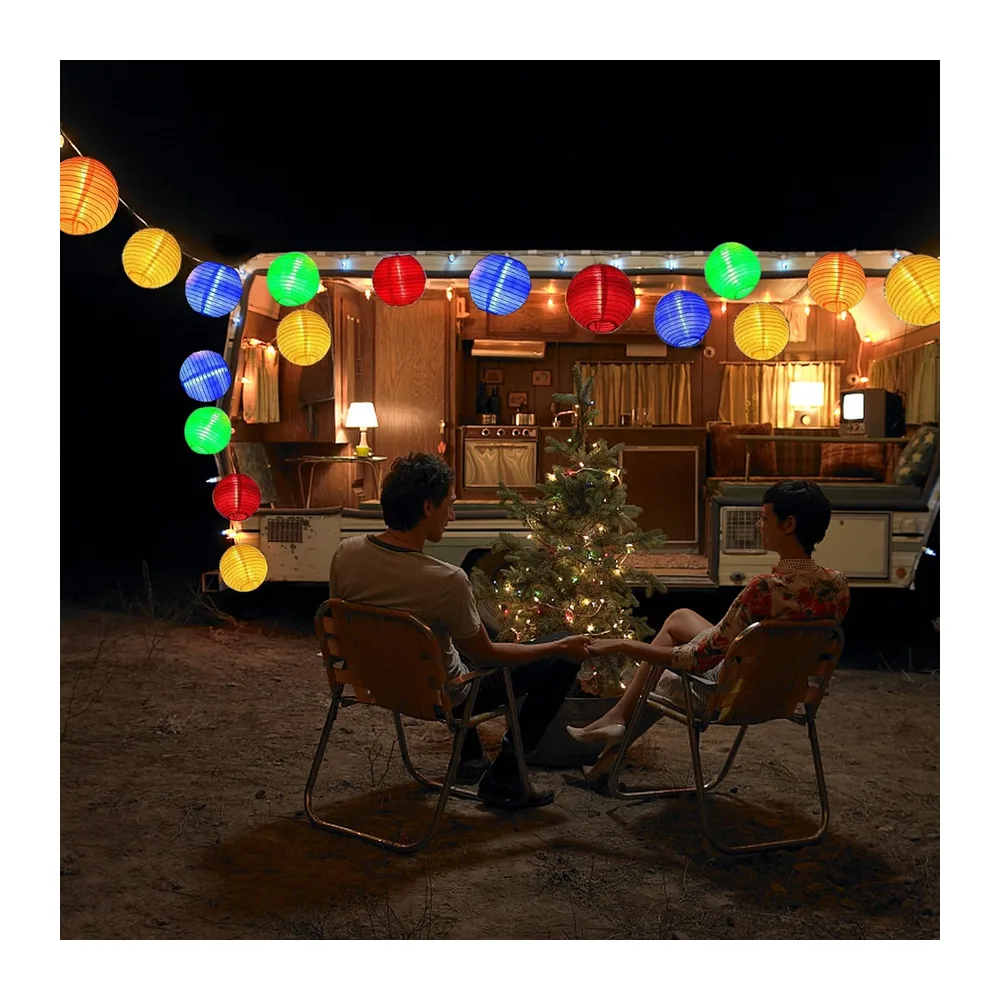 Lezonic Guirlande Lumineuse Solaire Extérieur, 8 M/30 LED Lanternes 8 Modes Étanche