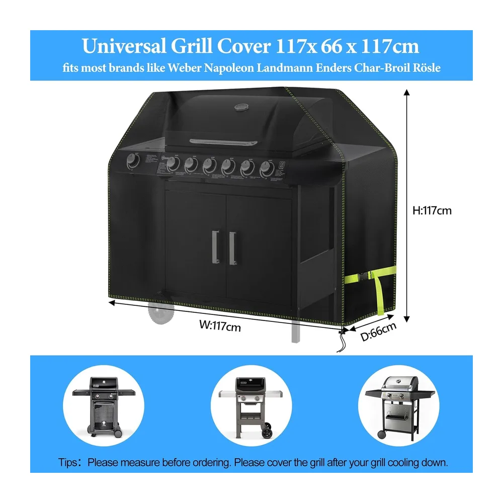 VDISRR Housse Barbecue Exterieur, 420D Oxford Bache Barbecue Imperméable 117 x 66 x 117