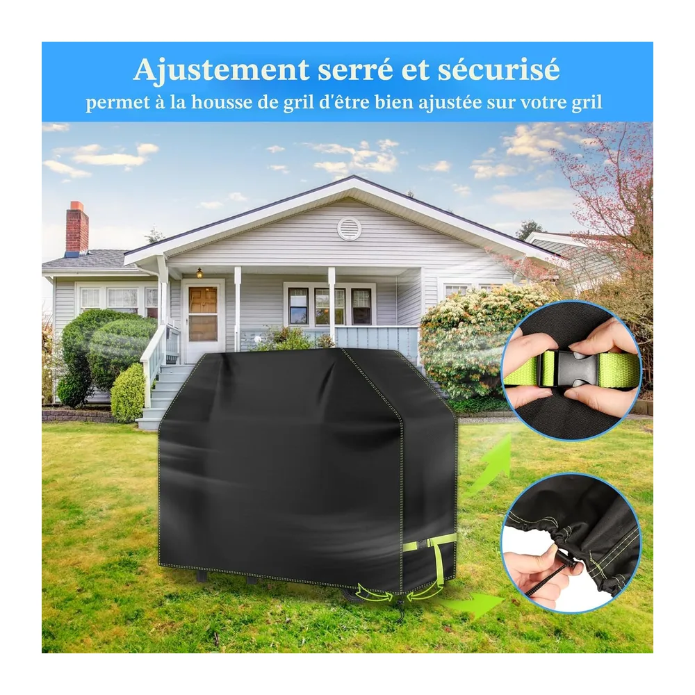 VDISRR Housse Barbecue Exterieur, 420D Oxford Bache Barbecue Imperméable 117 x 66 x 117