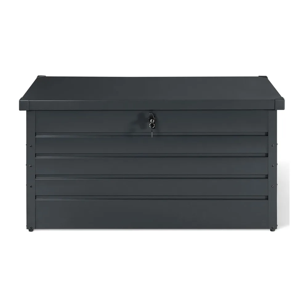 IDMarket - Coffre de rangement jardin métal 350L gris anthracite