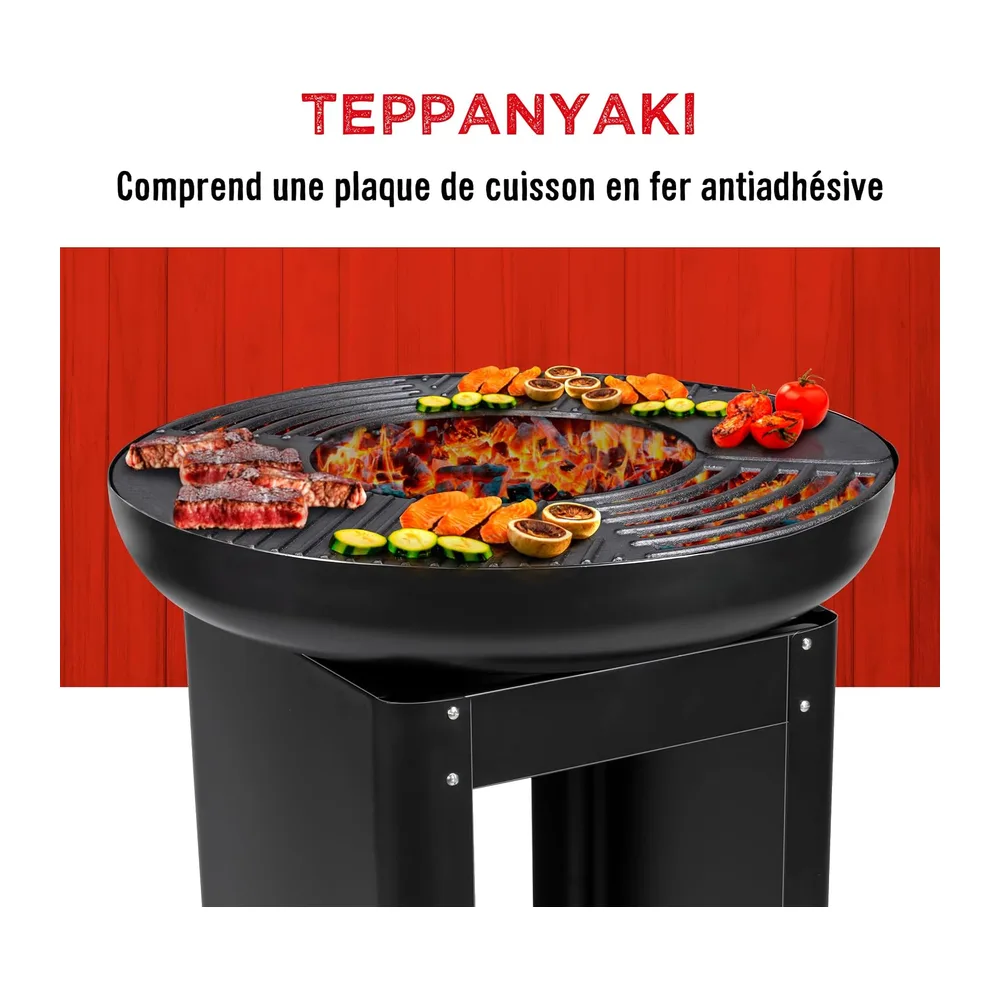 BBQ Collection Brasero et Plancha - Barbecue Japonais 61 x 90 cm - Grille Barbecue