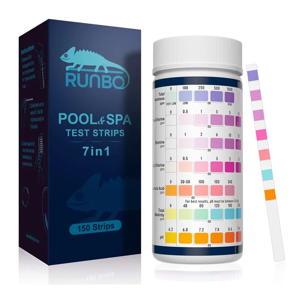 RUNBO 7 en 1 Testeur pour Eau de Piscine et Spa, 150 test