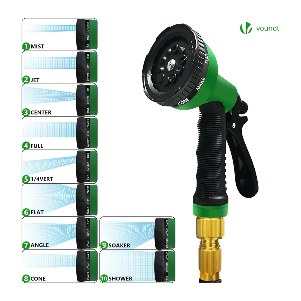 VOUNOT® Tuyau d'Arrosage Extensible 30m Renforcé Adaptable 1/2" et 3/4" 10 Modes de