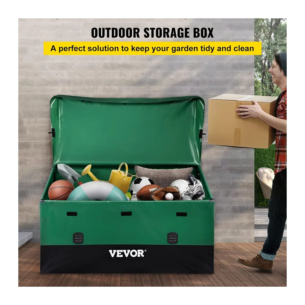 VEVOR Boîte de Rangement Extérieur 660 L Coffre de Stockage Jardin Étanche Portable Cadre