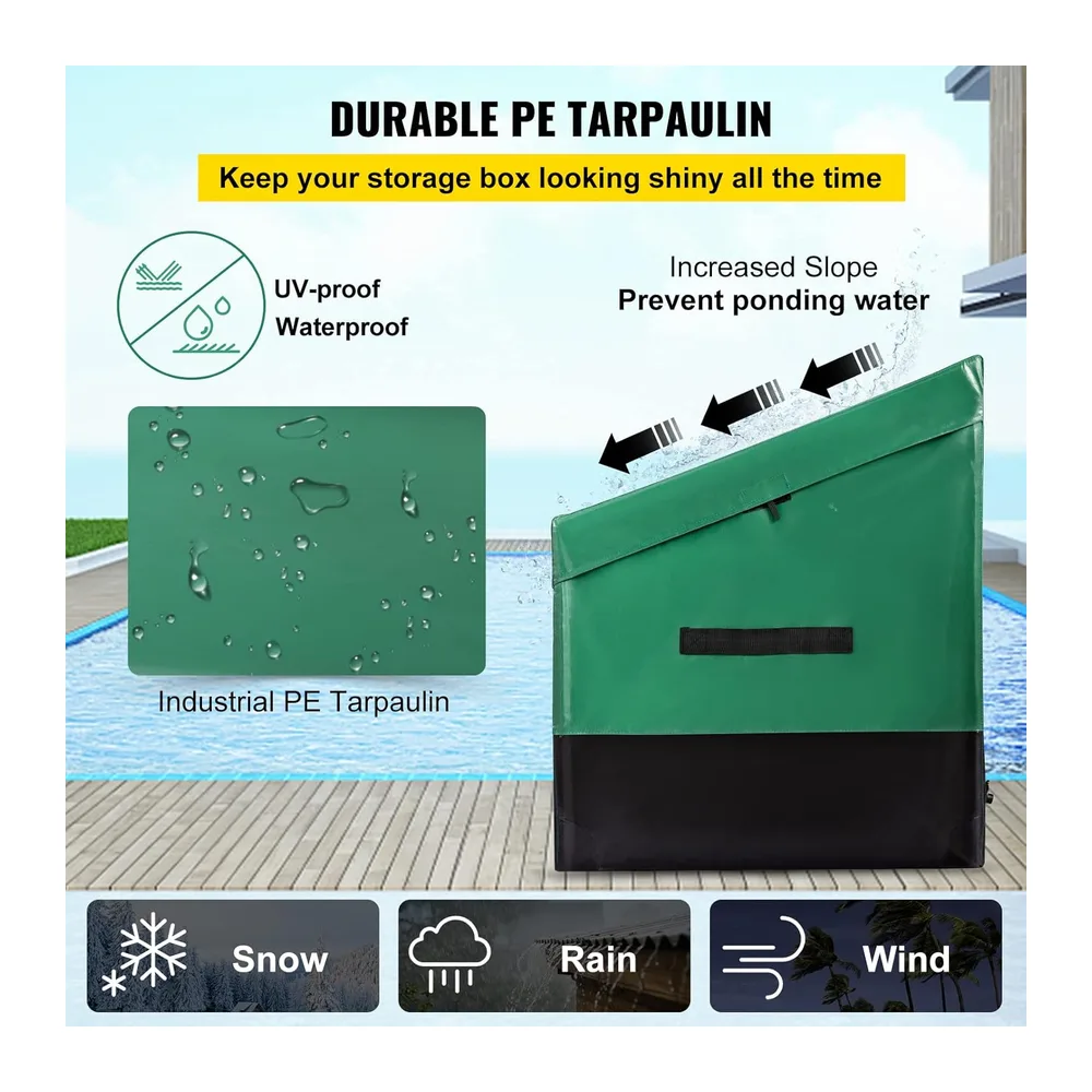 VEVOR Boîte de Rangement Extérieur 660 L Coffre de Stockage Jardin Étanche Portable Cadre