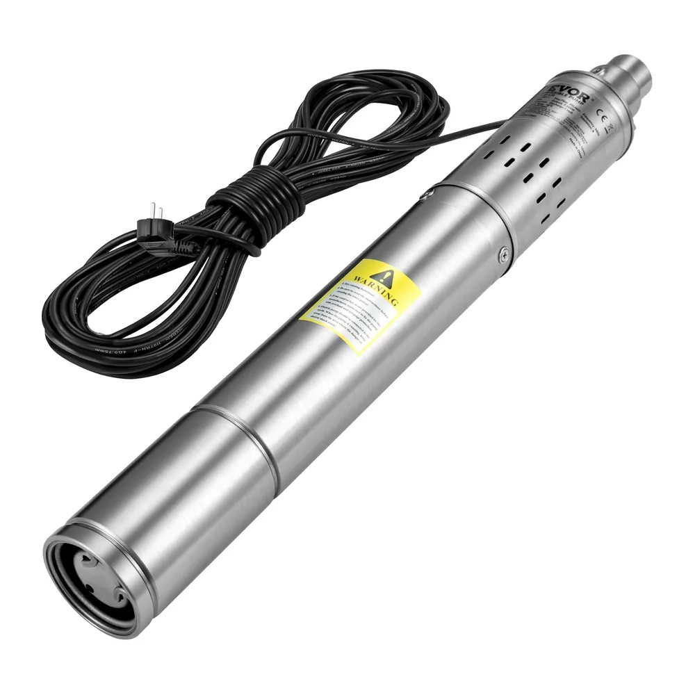 VEVOR Pompe Immergée pour Puits 2100 L/h 108 m Pompe à Eau pour Puits Profond en Acier