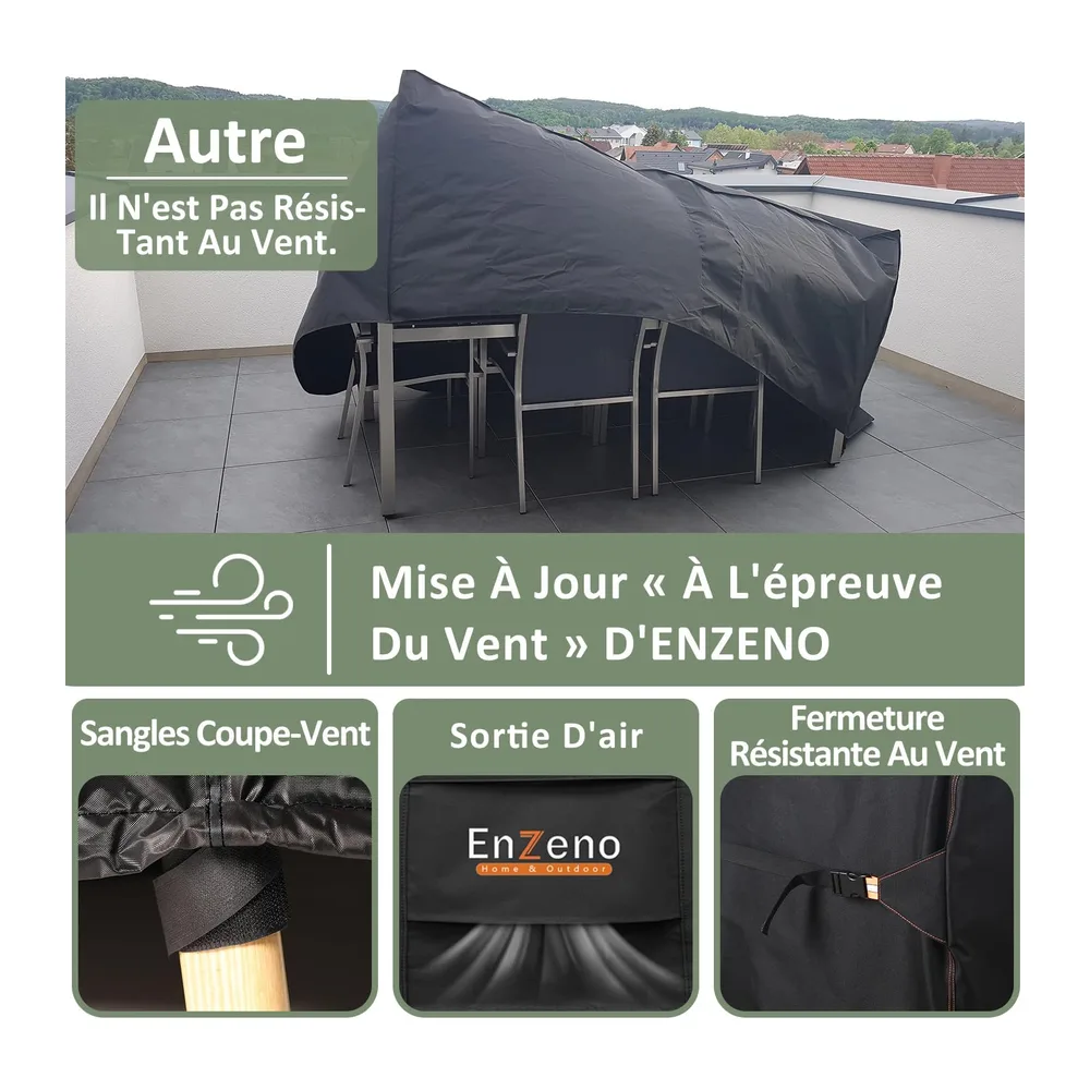 Enzeno Housse Salon de Jardin Exterieur,Housse Table de Jardin Imperméable,420D Tissu