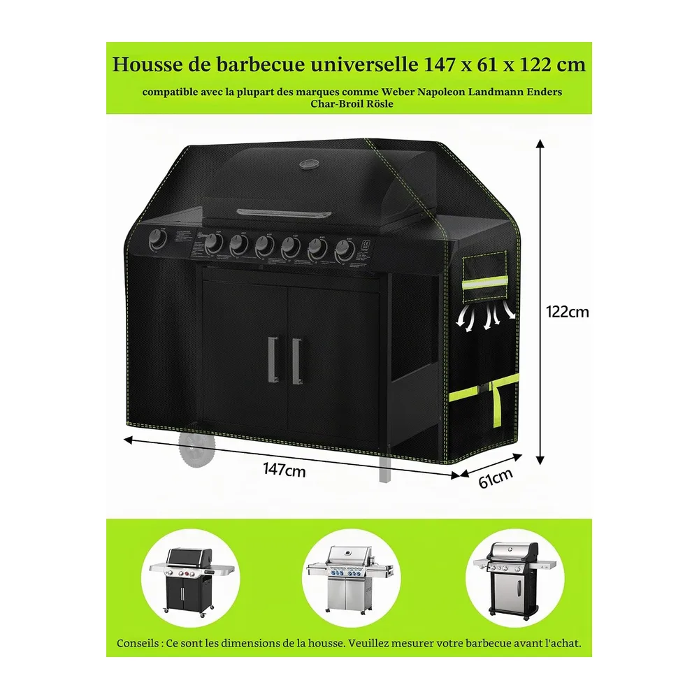 VDISRR Housse Barbecue Exterieur, Résistante de 600D Oxford Housse Plancha Impermeable