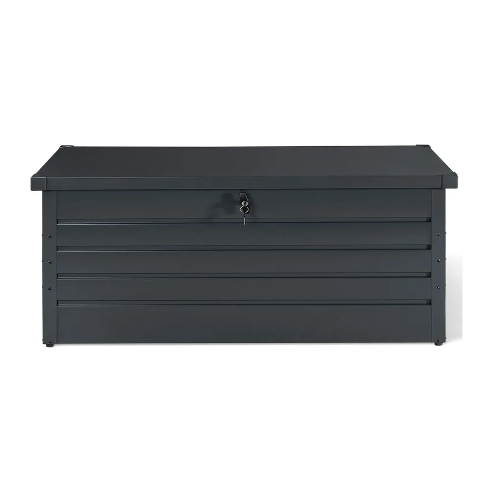 IDMarket - Coffre de Rangement métal verrouillable Gris Anthracite pour Jardin 600L