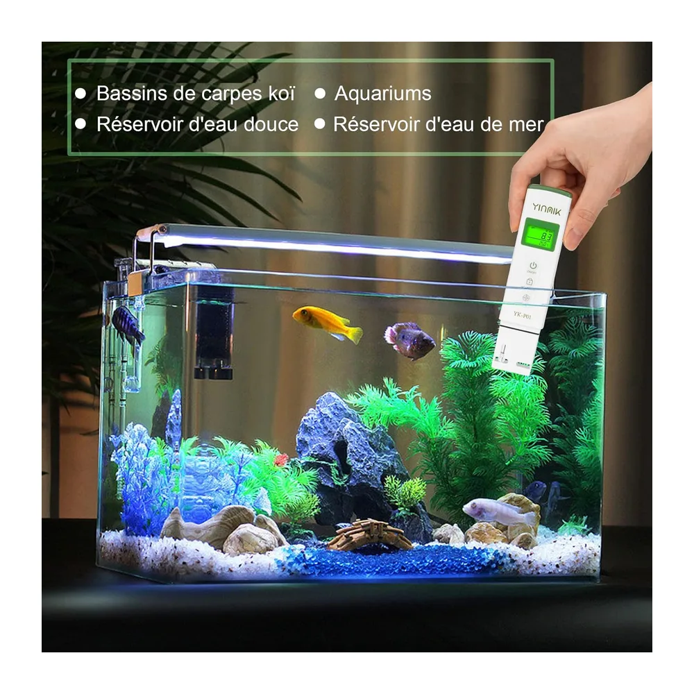 YINMIK pH Mètre et Testeur TDS Numérique, Testeur pH Piscine Électronique