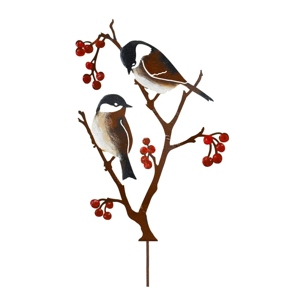 Oiseaux Décoration Jardin Exterieur sculptures en Métal Colorés 58cm