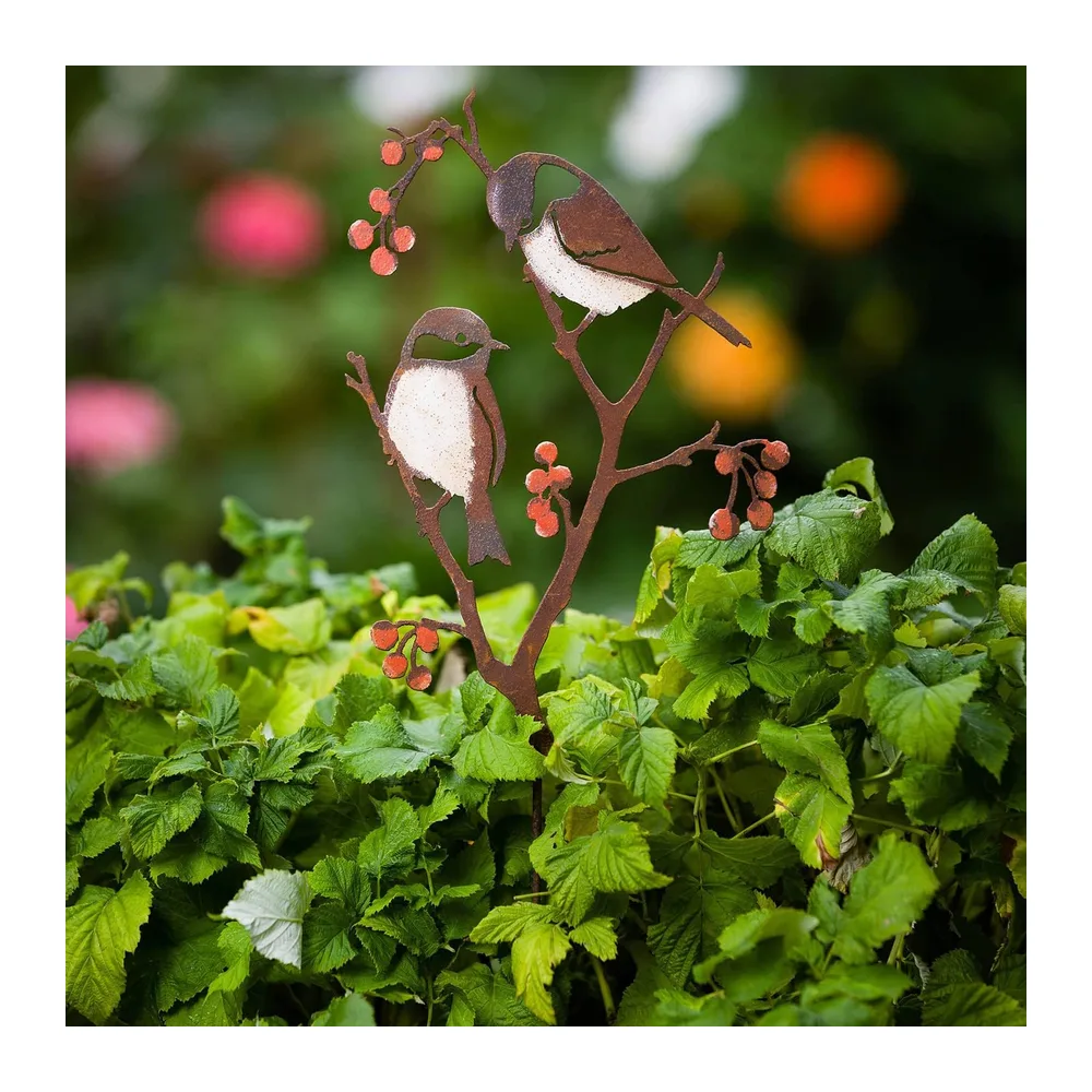 Oiseaux Décoration Jardin Exterieur sculptures en Métal Colorés 58cm
