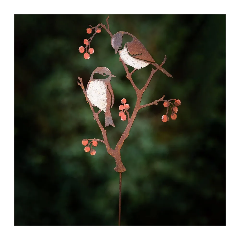 Oiseaux Décoration Jardin Exterieur sculptures en Métal Colorés 58cm