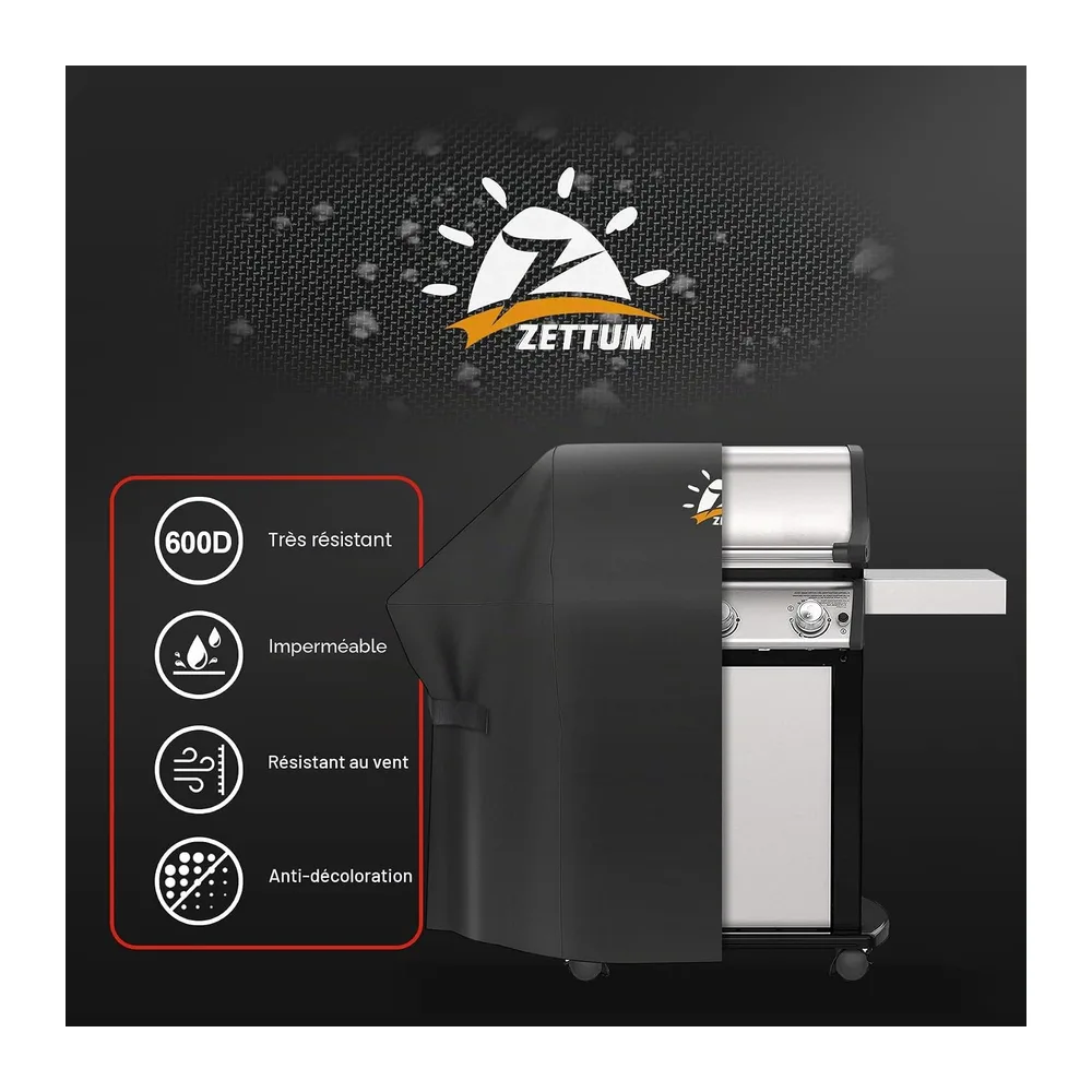 Zettum Housse de barbecue 132 cm - 7106 - Housse de barbecue Exterieur pour Weber Spirit