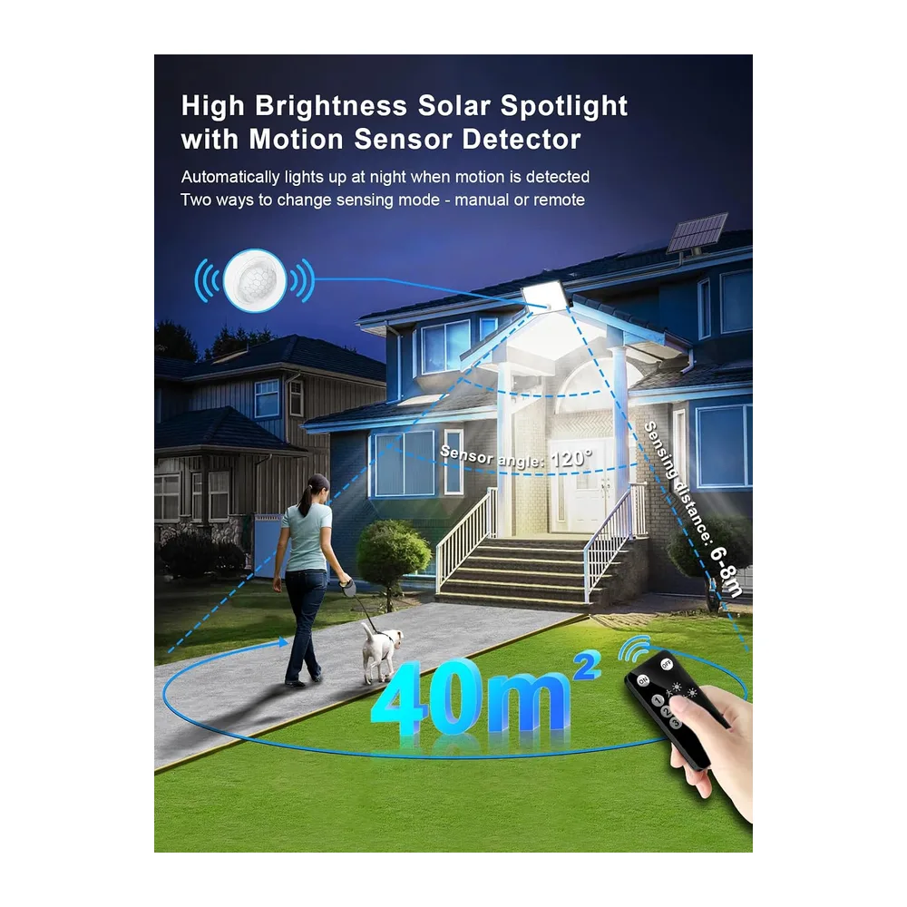 SIGRILL Lampe Solaire Extérieur 172 LED 3 Modes Avec Détecteur de Mouvement - IP65