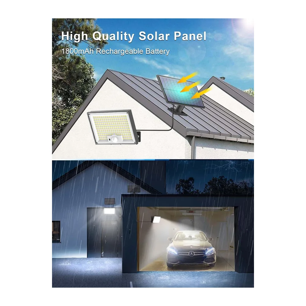 SIGRILL Lampe Solaire Extérieur 172 LED 3 Modes Avec Détecteur de Mouvement - IP65