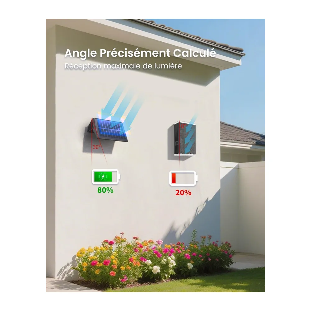 Applique Solaire Extérieur, 6 Articles Haut & Bas Applique Murale Solaire Blanc Chaud