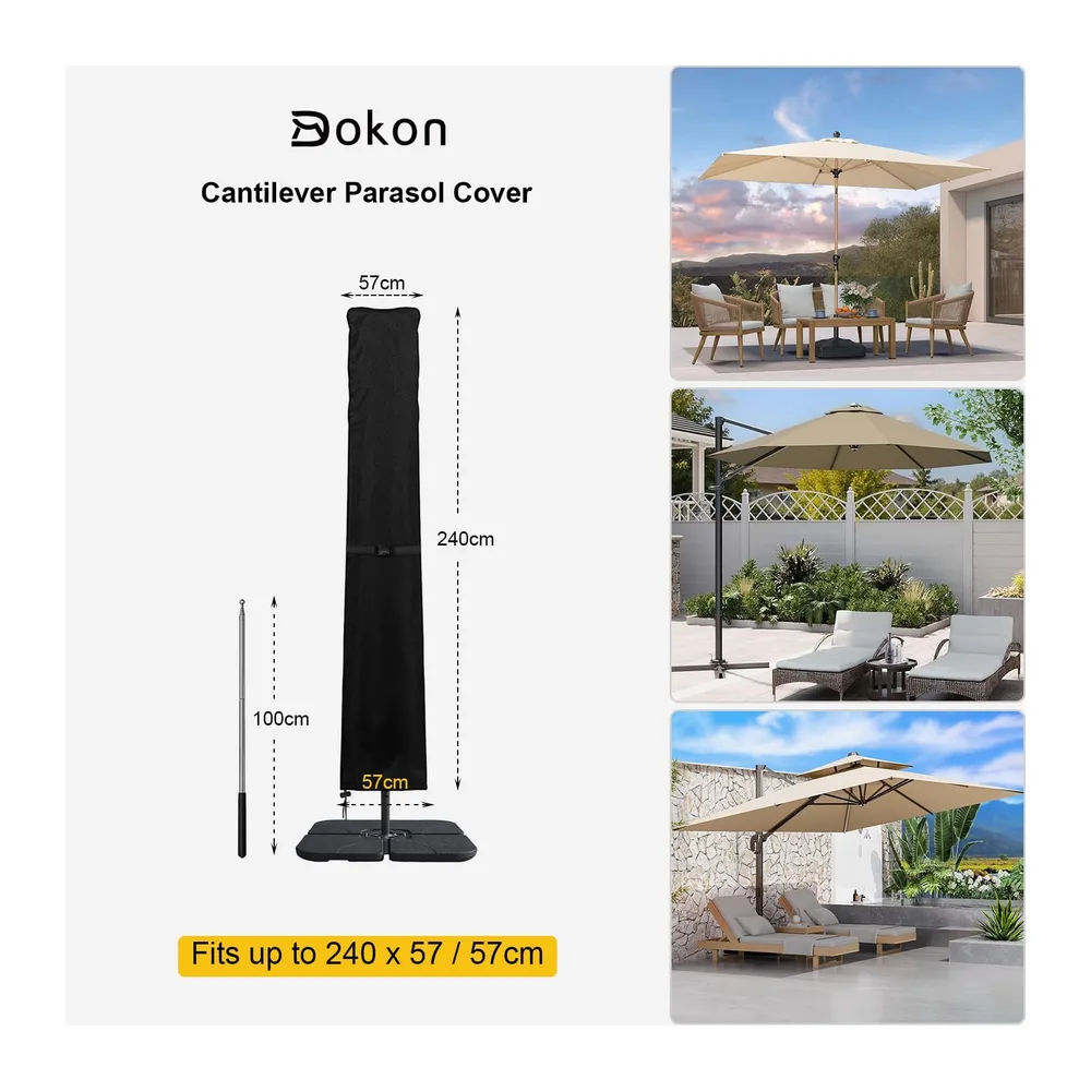 Dokon Housse Parasol Deporte Imperméable, Bâche pour Parasol avec Tige