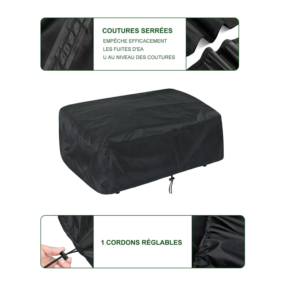 Housse de Protection pour Plancha,Dimension 80x60x25 cm,Imperméable, Anti-UV, Noir,Housse