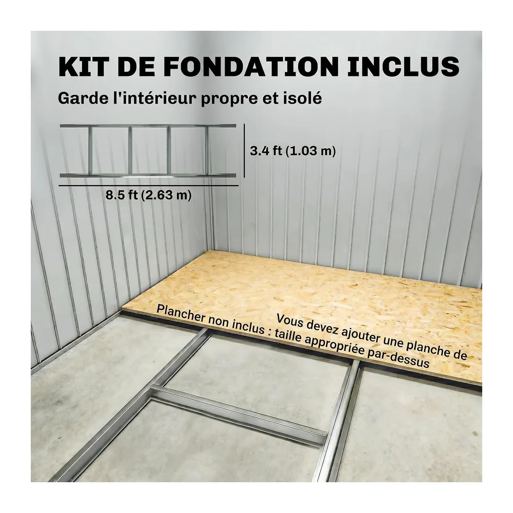 Outsunny Abri de Jardin Acier Galvanisé XXL 5,4 m² Kit FondationGris Foncé