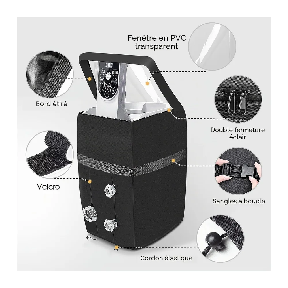 TOHONFOO Housse de Pompe Gonflable Robuste pour Jacuzzi avec Ouverture à Fermeture éclair