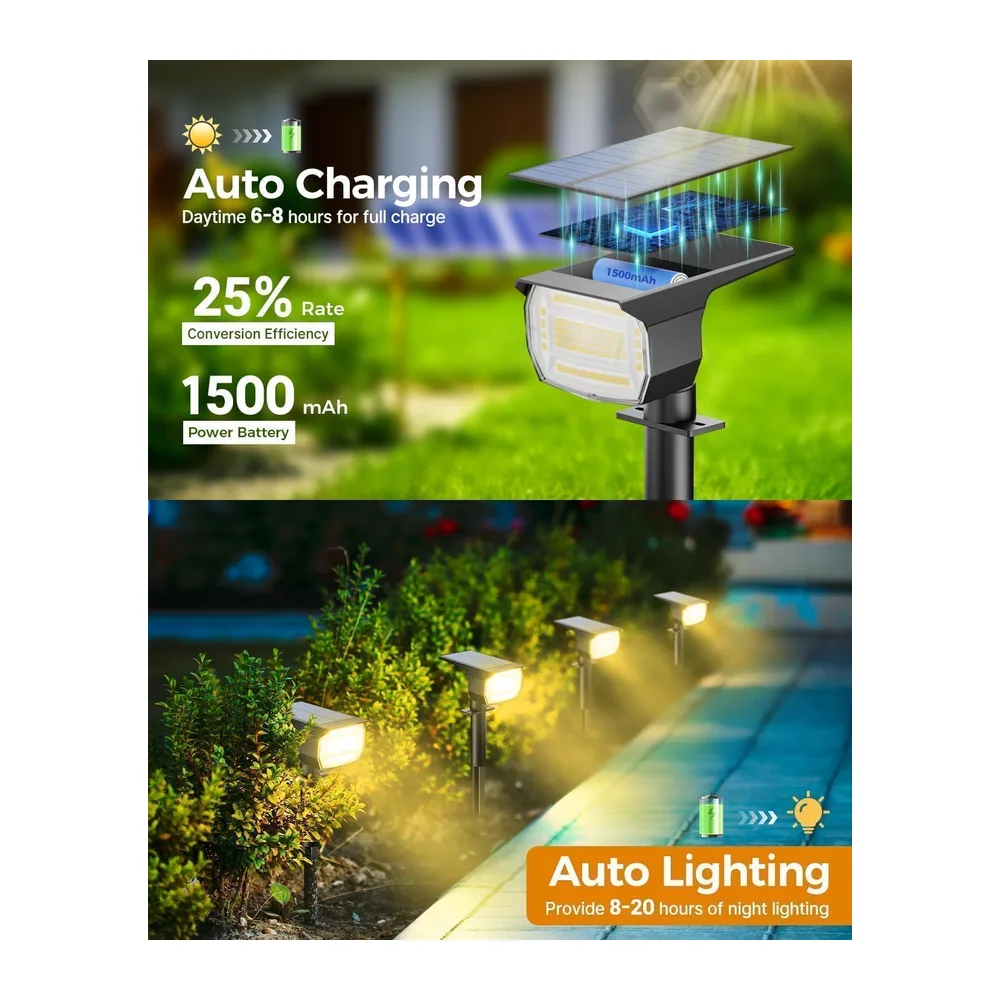 btfarm Spot Solaire Exterieur, 72 LED Lampe Solaire Etanche IP65
