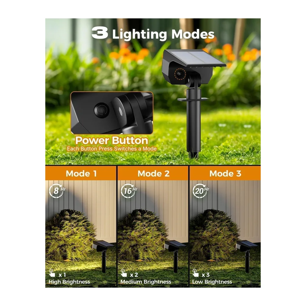 btfarm Spot Solaire Exterieur, 72 LED Lampe Solaire Etanche IP65
