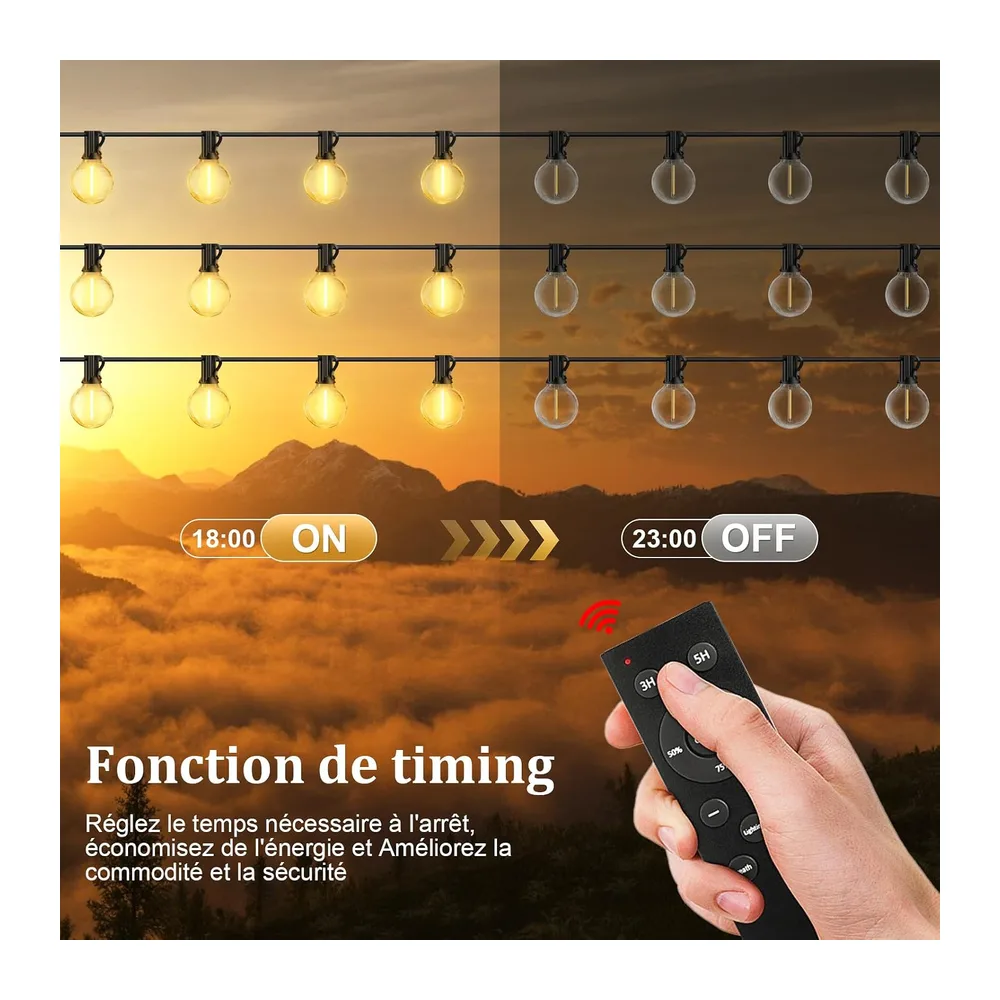 Guirlande Lumineuse Guinguette Exterieur - 20M G40 LED Exterieure Ampoules