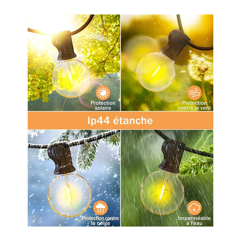 Guirlande Lumineuse Guinguette Exterieur - 20M G40 LED Exterieure Ampoules